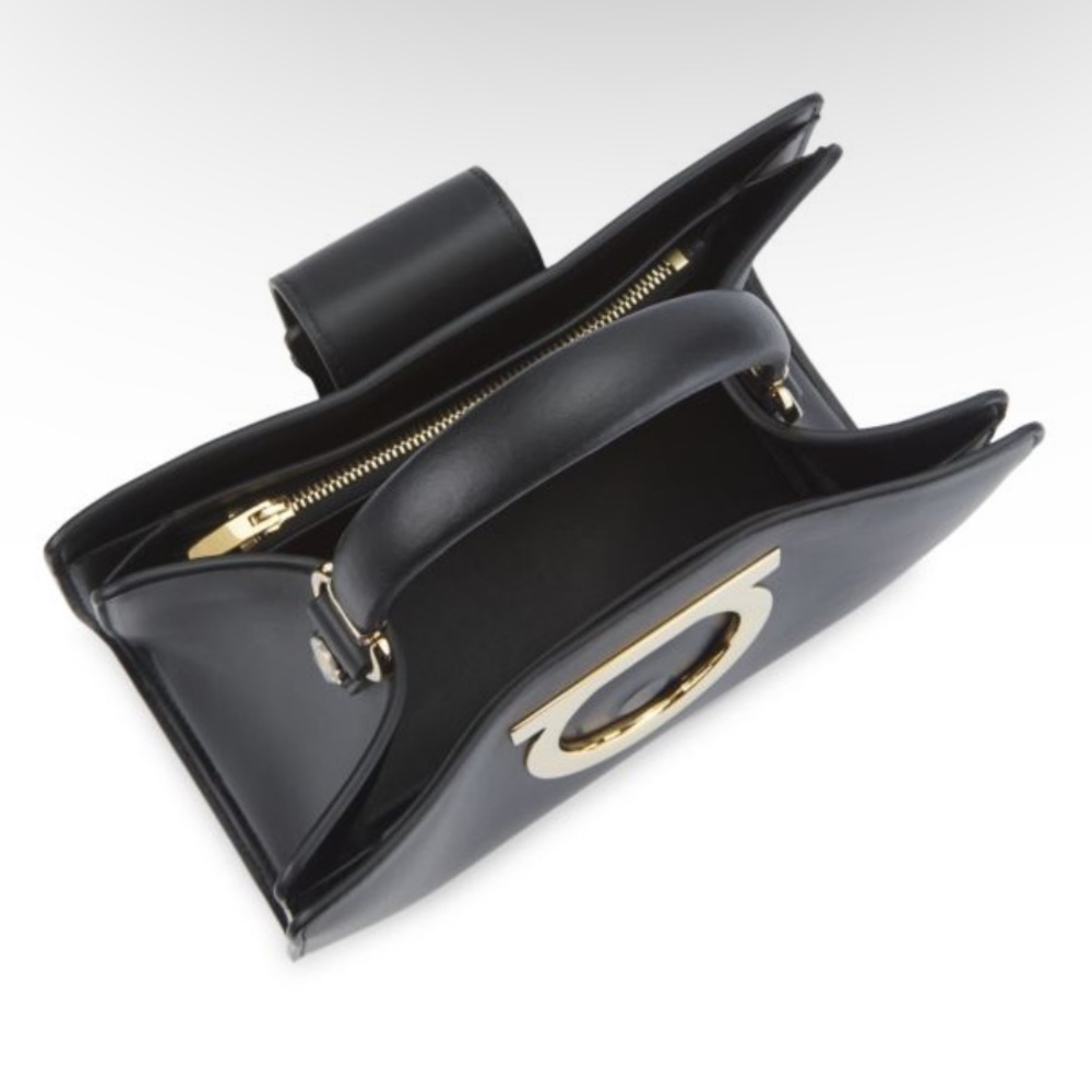 FERRAGAMO- Mini The Mufasa Leather Crossbody Bag - Picture 9 of 10